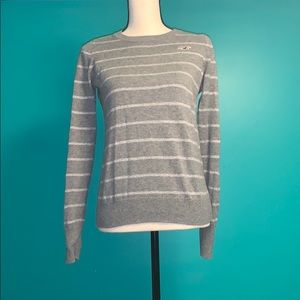 Hollister Gray Striped Sweater Small